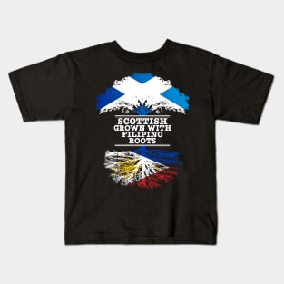 Scottish Grown With Filipino Roots - Gift for Philippines With Roots From Filipino Kids T-Shirt